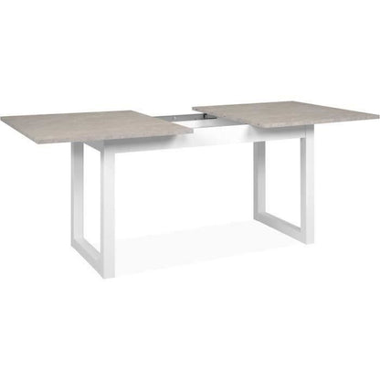 Houston uitschuifbare eettafel - 160-200 x 75 x 90 cm - Blad met travertijneffect - 1 verlengstuk inbegrepen - 10 personen