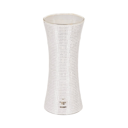 Vaas - Disco - Glas - Zilver - 12,5x12,5x30cm