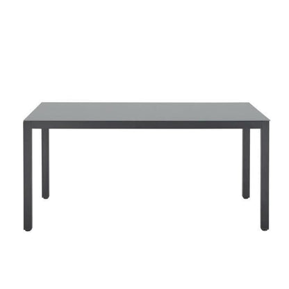 Tuinset: tafel 160 cm + 6 stoelen - Aluminium structuur - Antracietgrijs