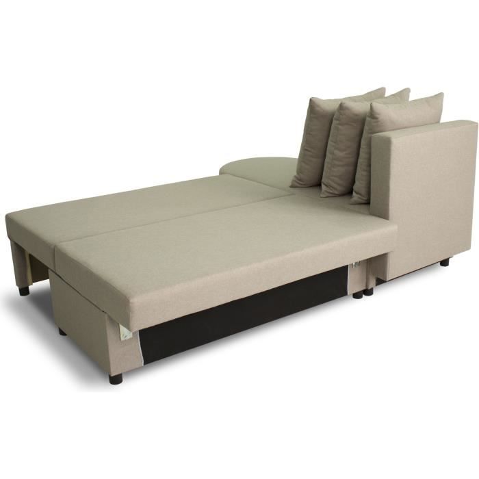 JEN 3-zits omkeerbare converteerbare hoekbank - Beige stof - Eigentijdse stijl - L196 x H88 x D159 cm