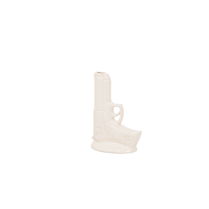 Vaas - Geweer - Keramiek - Wit - 15x9x23cm