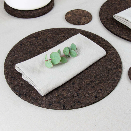 Gerookte kurken placemat Ø 32 cm Set van 2 stuks