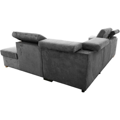 DAYTONA Omkeerbare hoekbank - 5 zitplaatsen - Stof Lincoln Antraciet - Opbergruimte - 260 x 216 x 94 cm