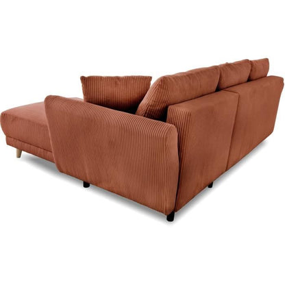 CLAUDIUS Reversible hoekbank - 3/4 zitplaatsen  - Lincoln Terracotta stof - Opbergruimte - 244 x 158 x 86 cm