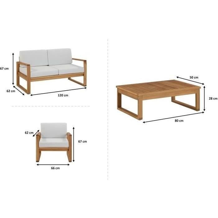 FSC Acacia garden furniture - PALAWAN - 4 personen - Grijs
