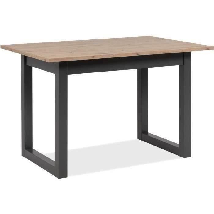 Denver 80B uitschuifbare tafel - 120-160 x 75 x 80 cm - Artisan eiken / antraciet decor - 1 verlengstuk van 40 cm inbegrepen - 8 personen
