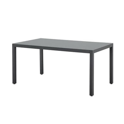 Tuinset: tafel 160 cm + 6 stoelen - Aluminium structuur - Antracietgrijs