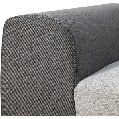 KELIO Reversible hoekbank - 4/5 plaatsen - Antraciet/grijze stof - 3 hoofdsteunen - 245 x 184 x 77/87 cm