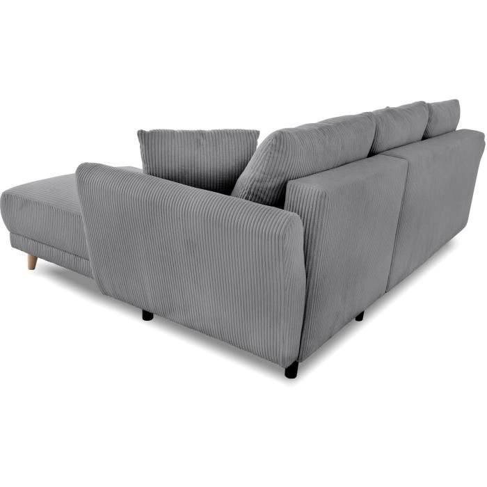 CLAUDIUS Reversible hoekbank - 3/4 zitplaatsen - Stof Lincoln Antraciet - Opbergruimte - 244 x 158 x 86 cm