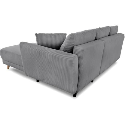 CLAUDIUS Reversible hoekbank - 3/4 zitplaatsen - Stof Lincoln Antraciet - Opbergruimte - 244 x 158 x 86 cm