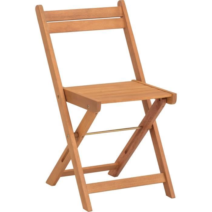 FSC Acaciahouten set - bestaande uit een vierkante tafel en 2 opvouwbare stoelen