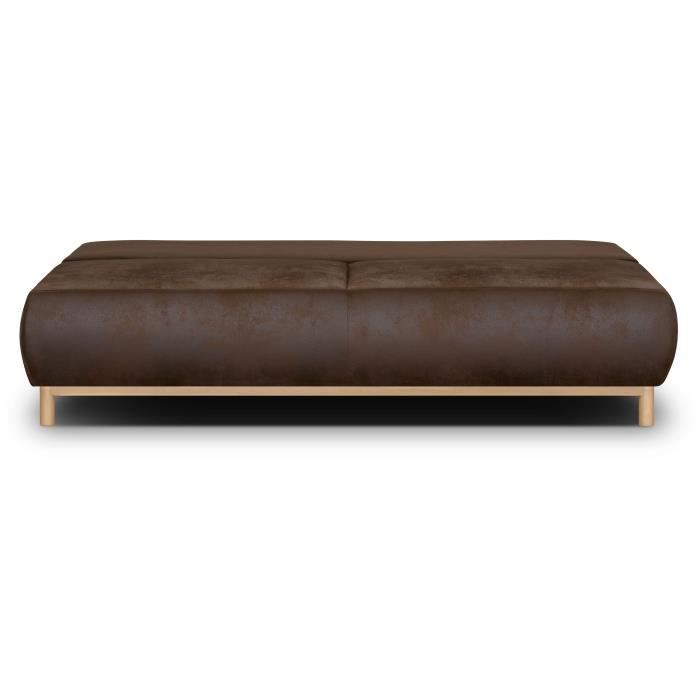 MIKA 3-zits slaapbank - Donkerbruin vintage leder - Opbergruimte - 192 x 84 x 93 cm
