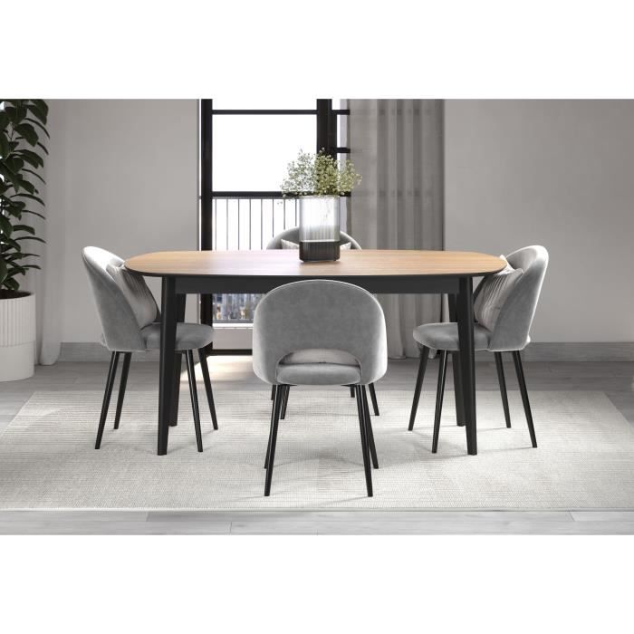 Eettafel - Ronin - Eiken - Ovaal - MDF - Modern - 8 personen - 160 x 77 x 90 cm - Trendteam