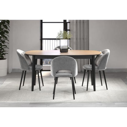 Eettafel - Ronin - Eiken - Ovaal - MDF - Modern - 8 personen - 160 x 77 x 90 cm - Trendteam