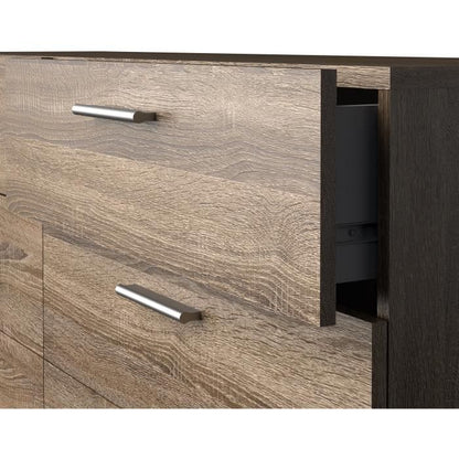 TYHJA ladekast met 8 lades - Chene Truffel - B 140 x D 40 x H 82 cm