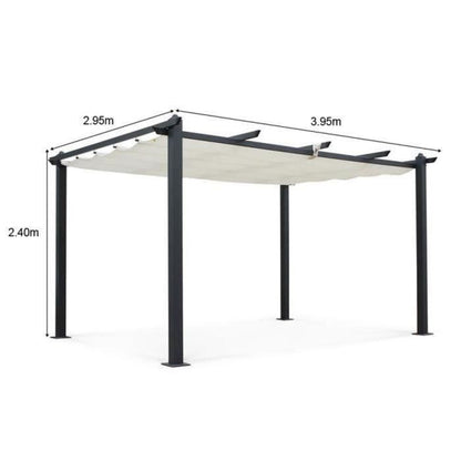 Aluminium pergola CORDOBA - Ecru - 4 x 3m