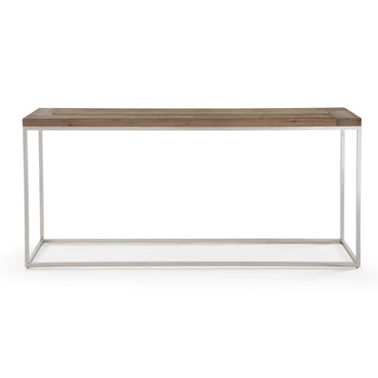 Ace Console Tafel van Teruggewonnen Vuren en Gepolijst Roestvrij Staal