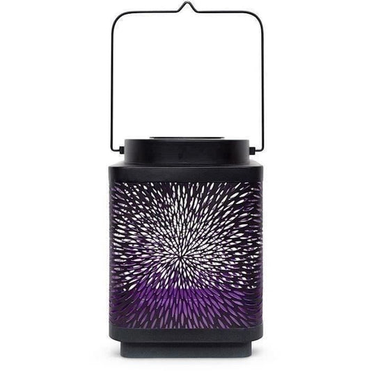 Lantaarn op zonne-energie - GARDEN ID Attract - Paars 11 x 11 h15 cm - 6 tot 8 uur autonomie - Mobiel - Aan/uit knop.