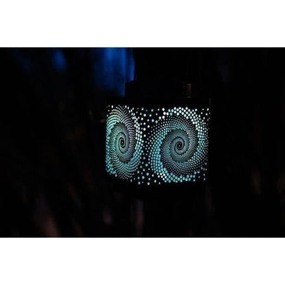 Lantaarn op zonne-energie - GARDEN ID Attract - Blauw 11 x 11 h15 cm - 6 tot 8 uur autonomie - Mobiel - Aan/uit knop.