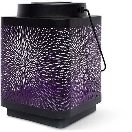 Lantaarn op zonne-energie - GARDEN ID Attract - Paars 16 x 16 h23 cm - 6 tot 8 uur autonomie - Mobiel - Aan/uit knop.