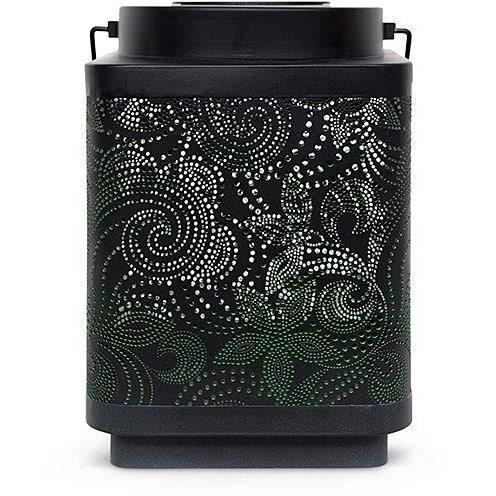 Lantaarn op zonne-energie - GARDEN ID Attract - Groen 16 x 16 h23 cm - 6 tot 8 uur autonomie - Mobiel - Aan/uit knop.