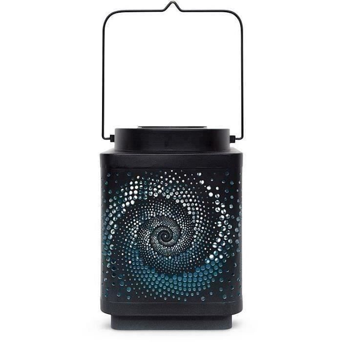 Lantaarn op zonne-energie - GARDEN ID Attract - Blauw 16 x 16 h23 cm - 6 tot 8 uur autonomie - Mobiel - Aan/uit knop.