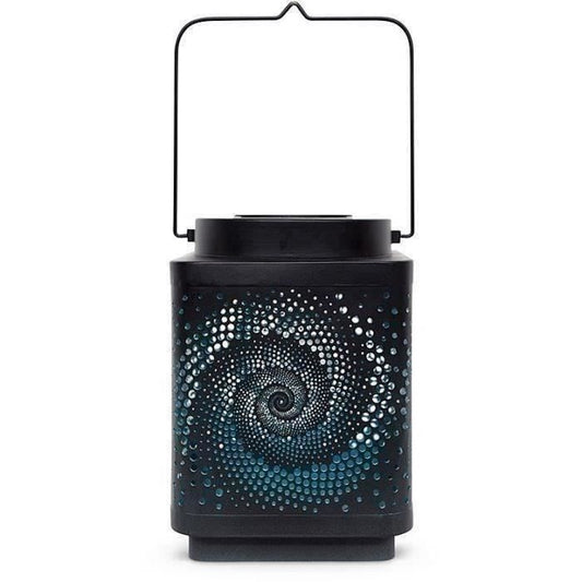 Lantaarn op zonne-energie - GARDEN ID Attract - Blauw 16 x 16 h23 cm - 6 tot 8 uur autonomie - Mobiel - Aan/uit knop.