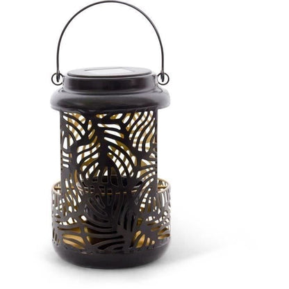 Zonnelantaarn - GARDEN ID Bloemlamp - 12 x 19 cm Pot 6,5 x 6 cm - 8 uur verlichting - AAA batterij - Opengewerkt ontwerp.