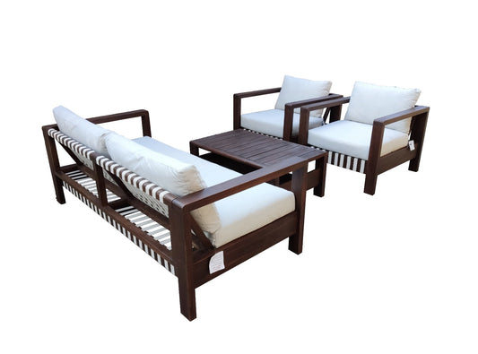 Zambra Loungeset - 4 stuks - Gevlochten Outdoor Off White