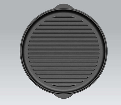 Koekenpan Gietijzer Deksel Ø 30 cm met Grillpatroon