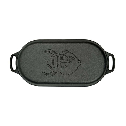 Nederlandse Oven Braadpan Gietijzer met Grill Deksel Ovaal 2 Liter