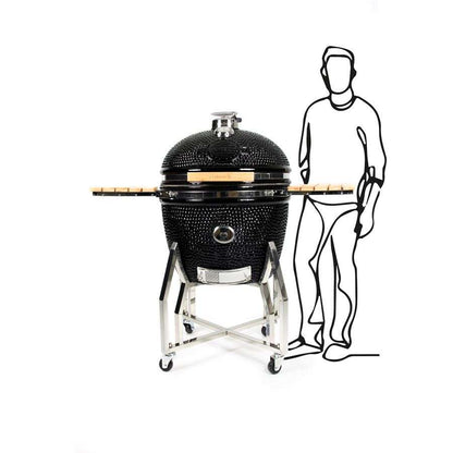 BBQ Kamado 24" XXL Pro Set met Onderstel- Zijtafels en Hoes