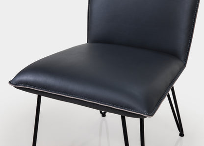 Moderne eetkamerstoel met Demi-haarclipbenen in kobalt, set van 2