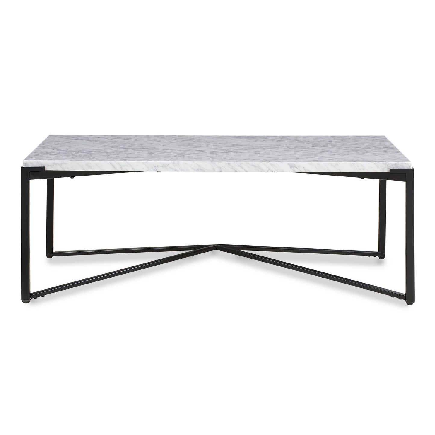 Salontafel Saxon in Carrara marmer en mat zwart.