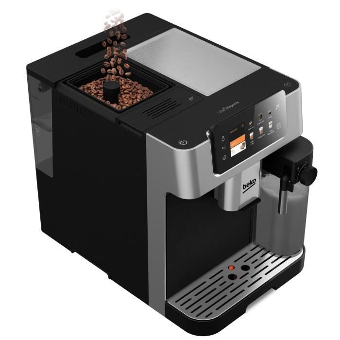 Koffiezetapparaat met molen - BEKO - CEG7348X - 1350 W - 250g bonen - Zwart / Zilver