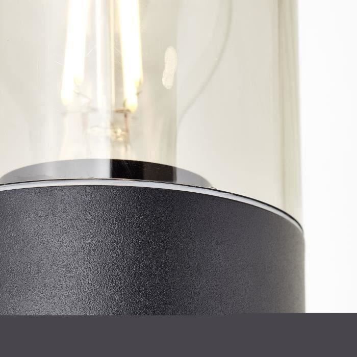 Sergioro Outdoor Wandlamp 2L met detector, Depoli Zwart, 2x27 20W, bol niet inbegrepen