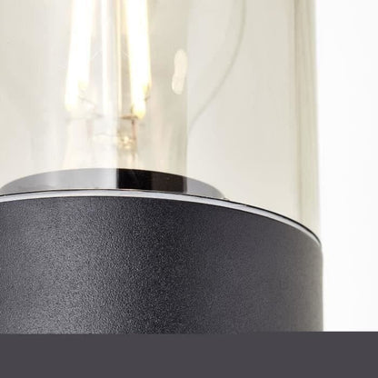 Sergioro Outdoor Wandlamp 2L met detector, Depoli Zwart, 2x27 20W, bol niet inbegrepen
