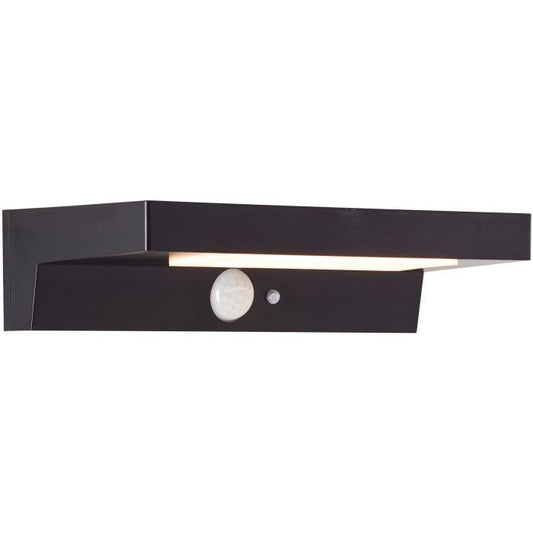 Buitenwandlamp - BRILLIANT - BARKER - LED en zonne-energie - Bewegingssensor - Kunststof - 4 W - Zwart