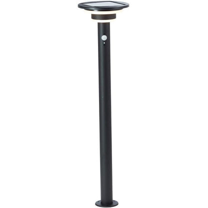Buitenpaal - BRILLIANT - GARVINA - LED en zonne-energie - Bewegingssensor - Roestvrij staal en kunststof - 4 W - Zwart
