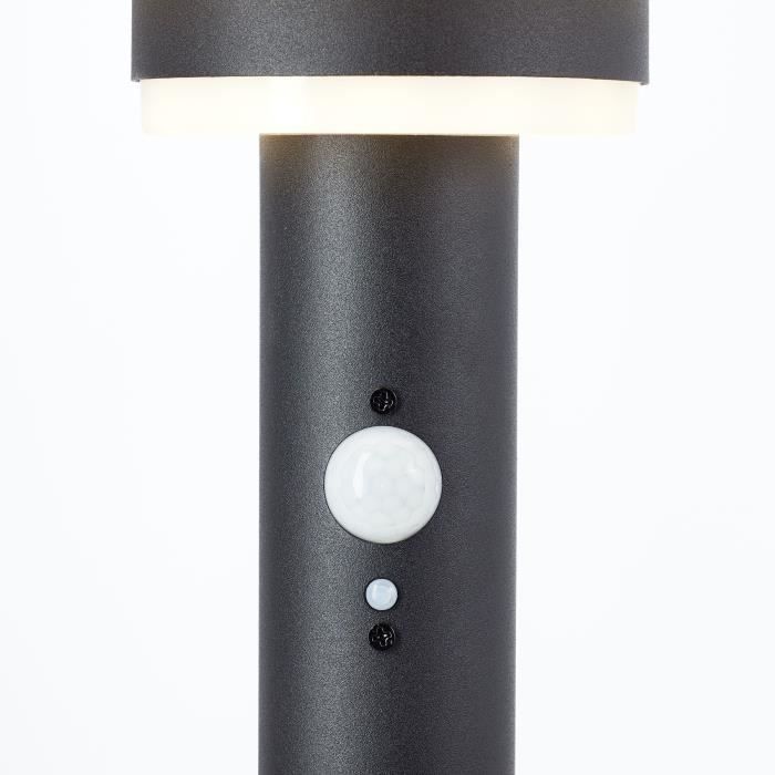 Buitenpaal - BRILLIANT - GARVINA - LED en zonne-energie - Bewegingssensor - Roestvrij staal en kunststof - 4 W - Zwart
