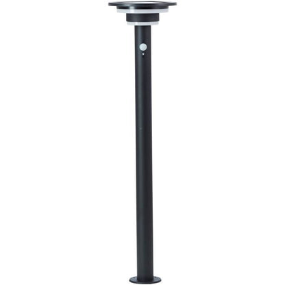 Buitenpaal - BRILLIANT - GARVINA - LED en zonne-energie - Bewegingssensor - Roestvrij staal en kunststof - 4 W - Zwart