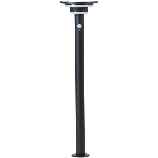 Buitenpaal - BRILLIANT - GARVINA - LED en zonne-energie - Bewegingssensor - Roestvrij staal en kunststof - 4 W - Zwart