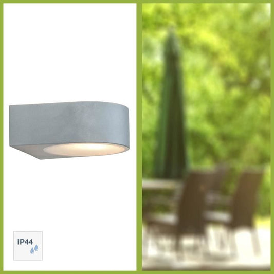 BRILLIANT - TYLER Buiten wandlamp - titanium kleur - metaal/glas E27 1x60W