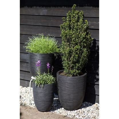 Lage elegante vaas - CAPI EUROPE - RIB NL - 34 x 46 cm - Zwart