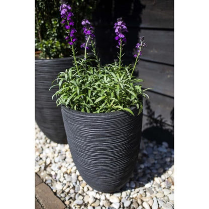 Lage elegante vaas - CAPI EUROPE - RIB NL - 34 x 46 cm - Zwart