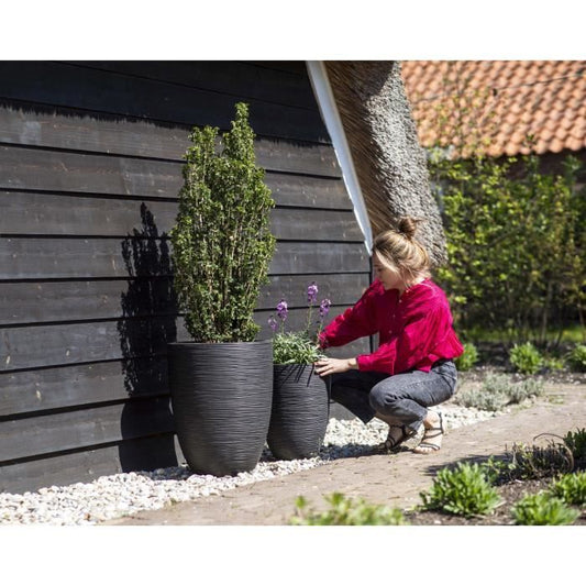 Lage elegante vaas - CAPI EUROPE - RIB NL - 34 x 46 cm - Zwart