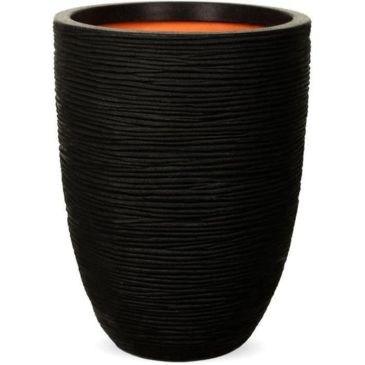 Lage elegante vaas - CAPI EUROPE - RIB NL - 34 x 46 cm - Zwart