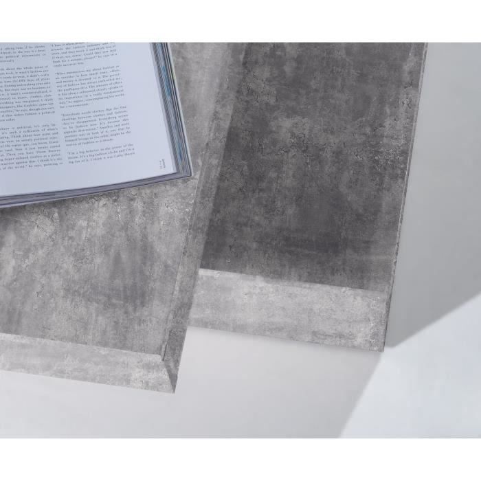 Vierkante draaibare salontafel - Spaanplaat - Lichtgrijs betondecor - Klassiek - L 78 x D 78 x H 35,4 cm - KOFFIE