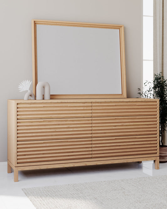 Tanner Zes Laden As Houten Dressoir in Vlasachtig