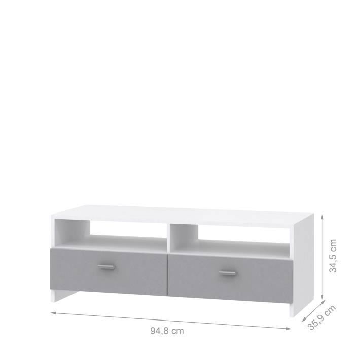 FINLANDEK Hedendaags en mat grijs HELPPO tv-meubel - B 95 cm